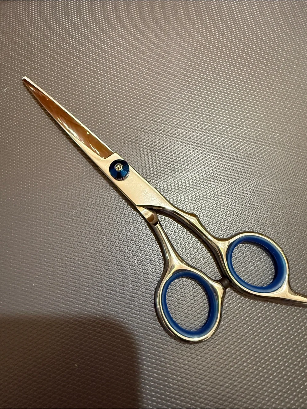 Professional Stainless Steel Men's Grooming Scissors - Blue Accents